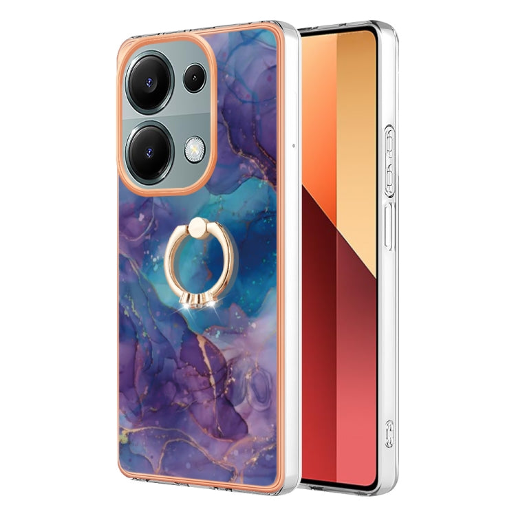 Electroplating Marble Dual-side IMD Phone Case with Ring