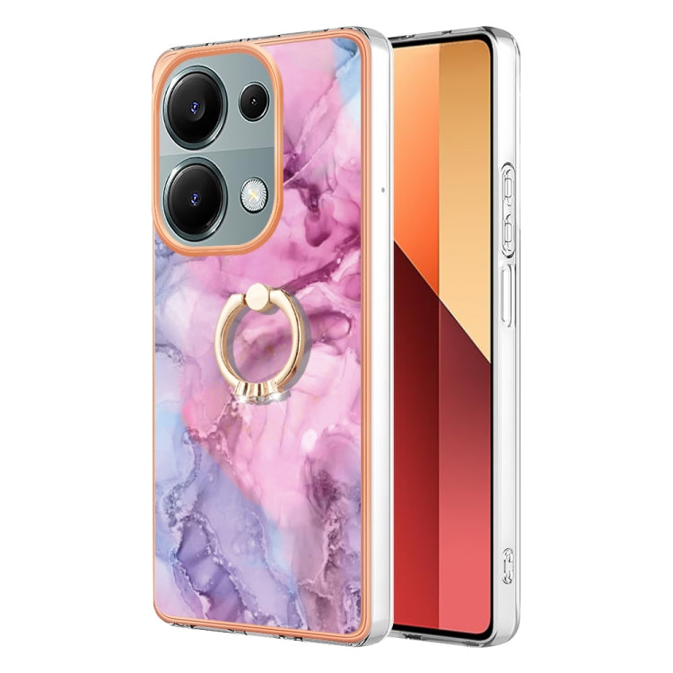 Electroplating Marble Dual-side IMD Phone Case with Ring