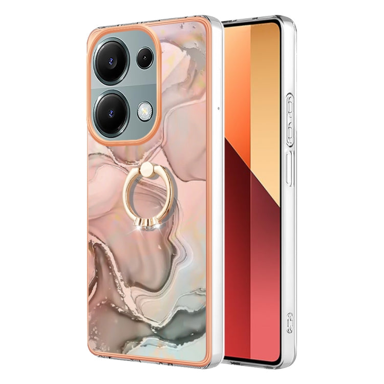 Electroplating Marble Dual-side IMD Phone Case with Ring
