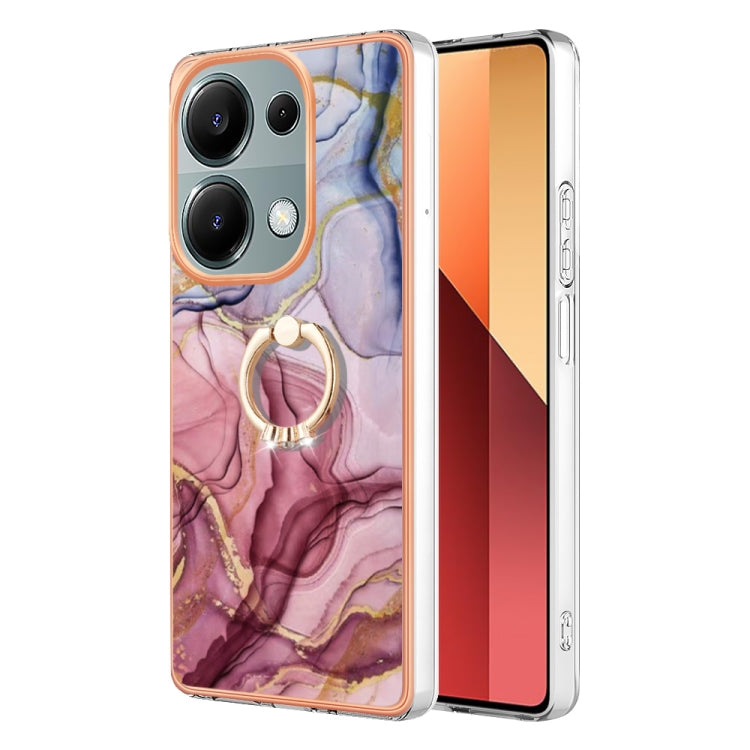 Electroplating Marble Dual-side IMD Phone Case with Ring