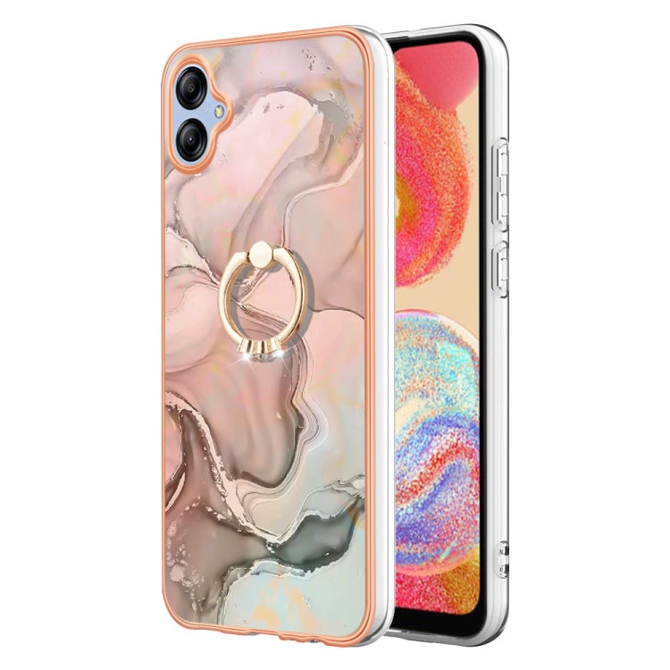 Electroplating Marble Dual-side IMD Phone Case with Ring
