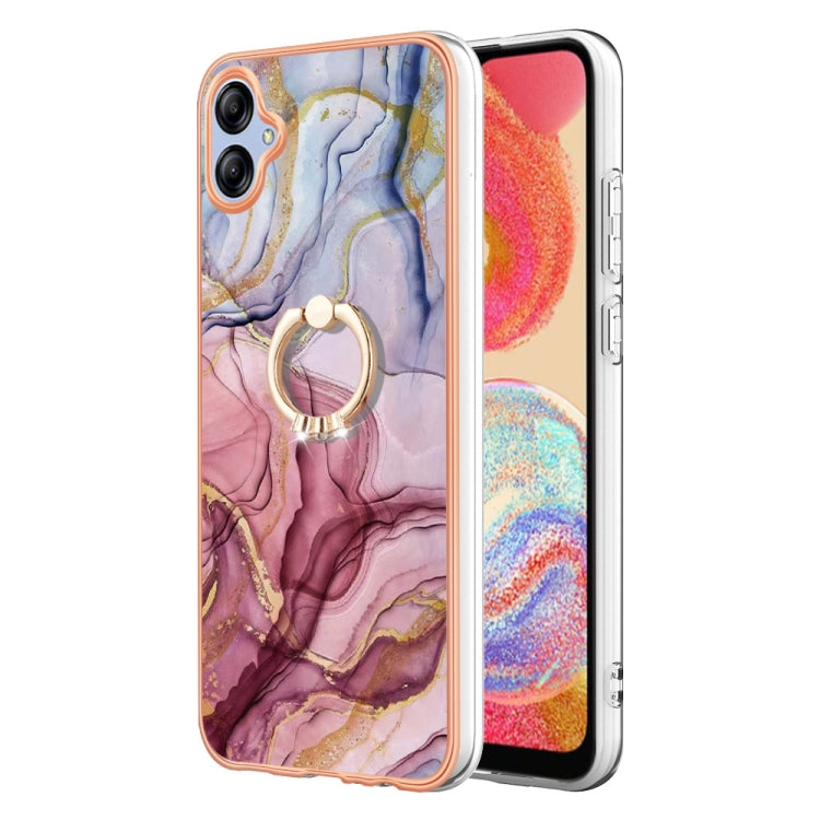 Electroplating Marble Dual-side IMD Phone Case with Ring