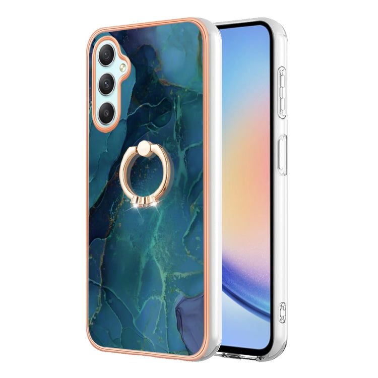 Electroplating Marble Dual-side IMD Phone Case with Ring