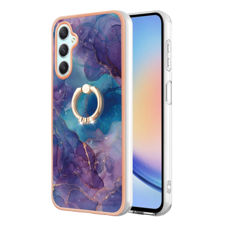 Electroplating Marble Dual-side IMD Phone Case with Ring