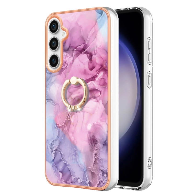 Electroplating Marble Dual-side IMD Phone Case with Ring