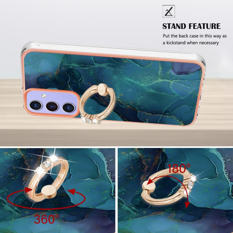 Electroplating Marble Dual-side IMD Phone Case with Ring