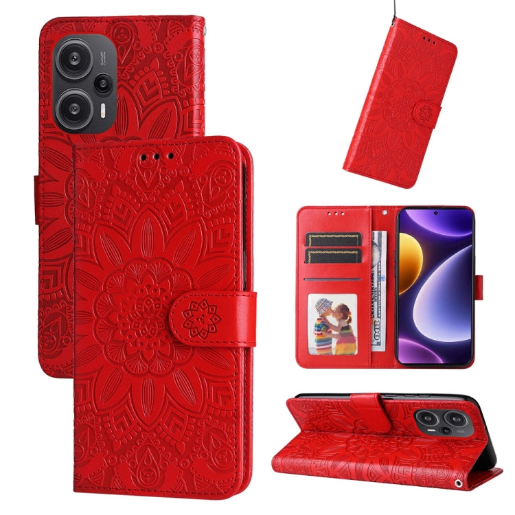 Embossed Sunflower Leather Phone Case