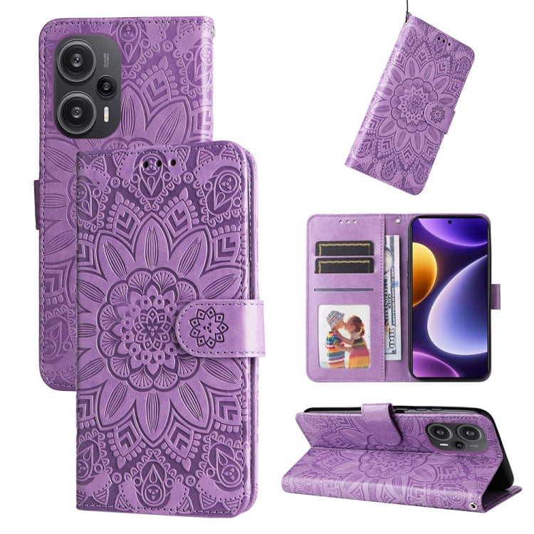 Embossed Sunflower Leather Phone Case