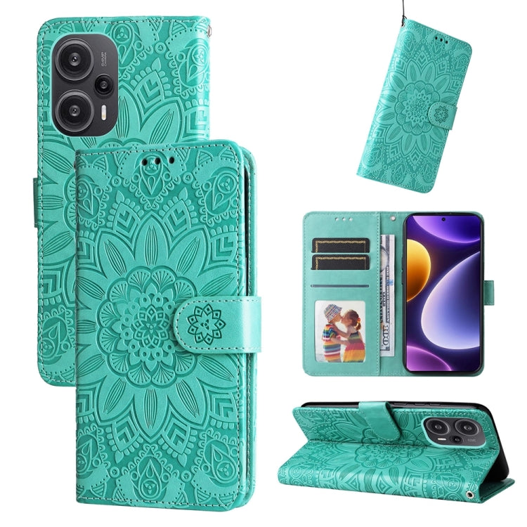 Embossed Sunflower Leather Phone Case