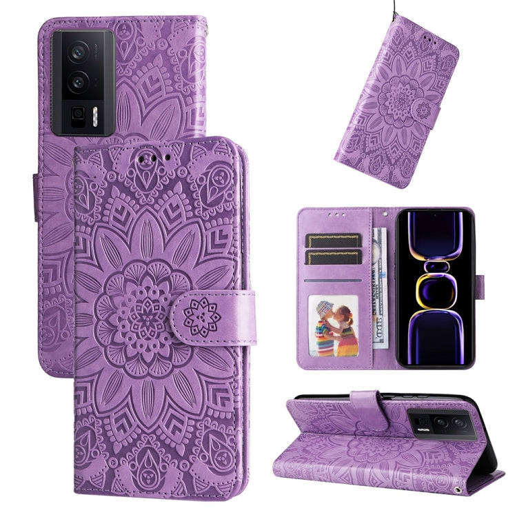Embossed Sunflower Leather Phone Case