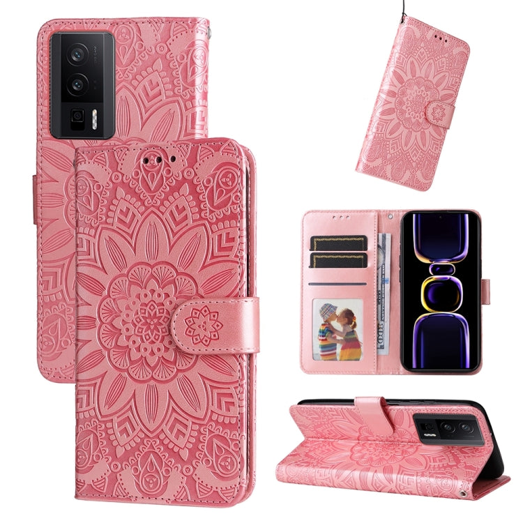 Embossed Sunflower Leather Phone Case