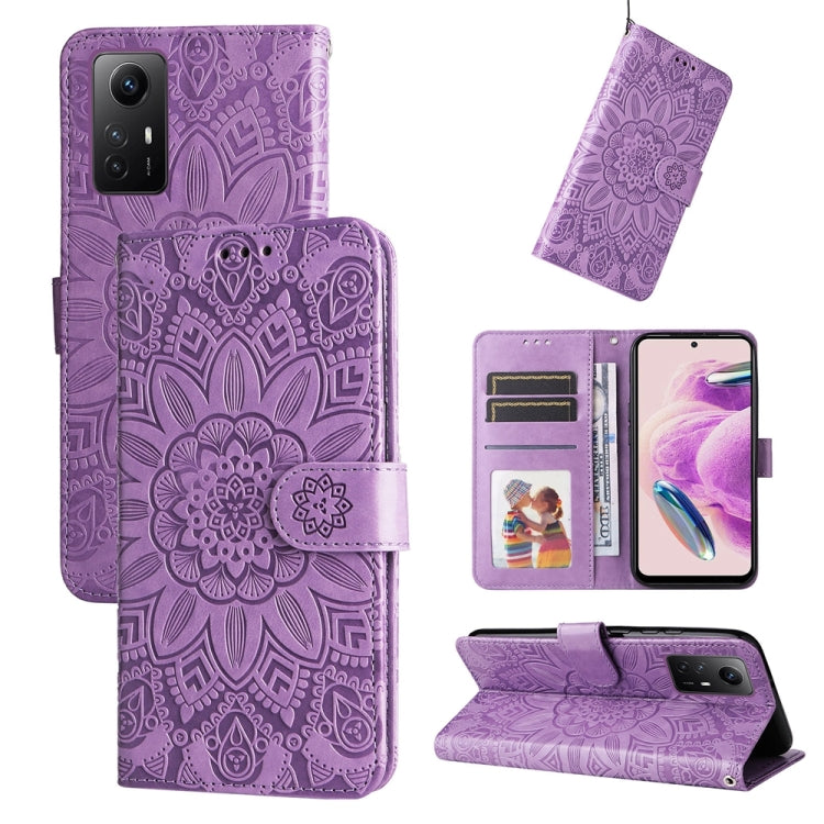Embossed Sunflower Leather Phone Case