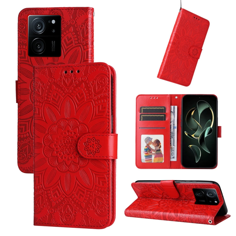 Embossed Sunflower Leather Phone Case