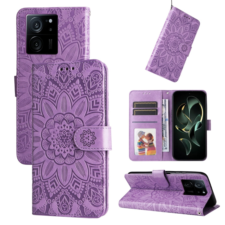 Embossed Sunflower Leather Phone Case