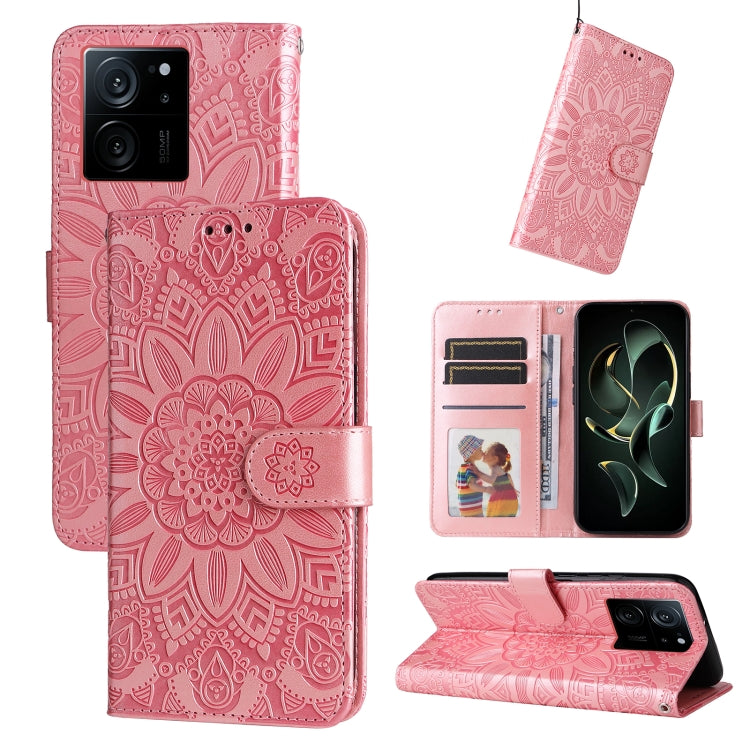 Embossed Sunflower Leather Phone Case