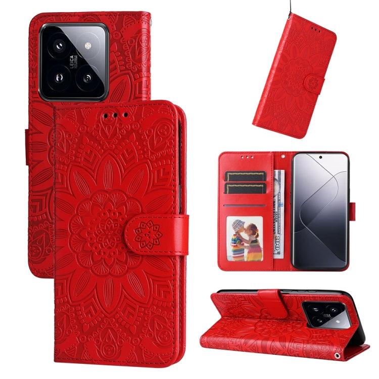 Embossed Sunflower Leather Phone Case