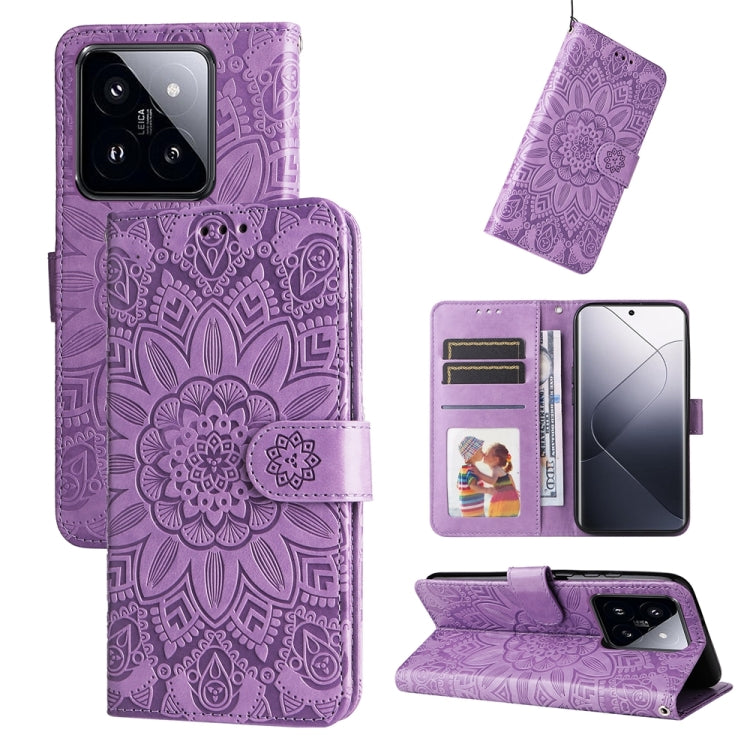 Embossed Sunflower Leather Phone Case