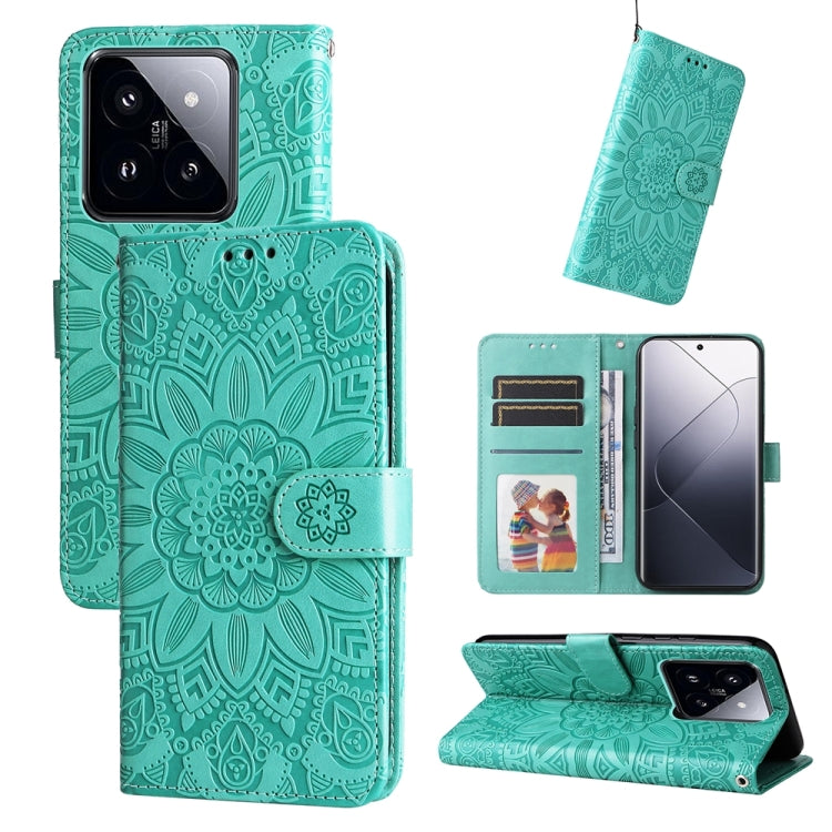 Embossed Sunflower Leather Phone Case