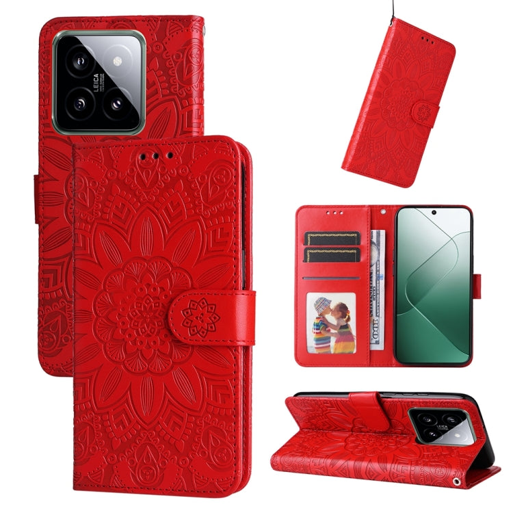Embossed Sunflower Leather Phone Case
