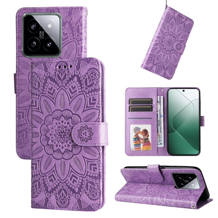 Embossed Sunflower Leather Phone Case