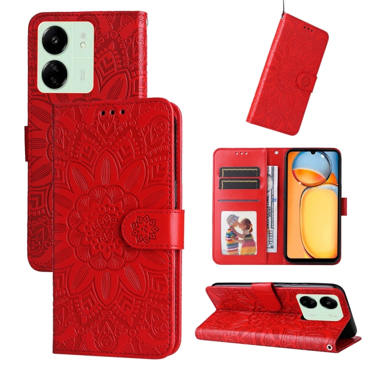 Embossed Sunflower Leather Phone Case