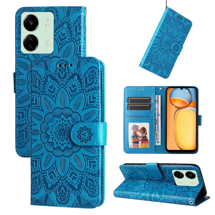 Embossed Sunflower Leather Phone Case