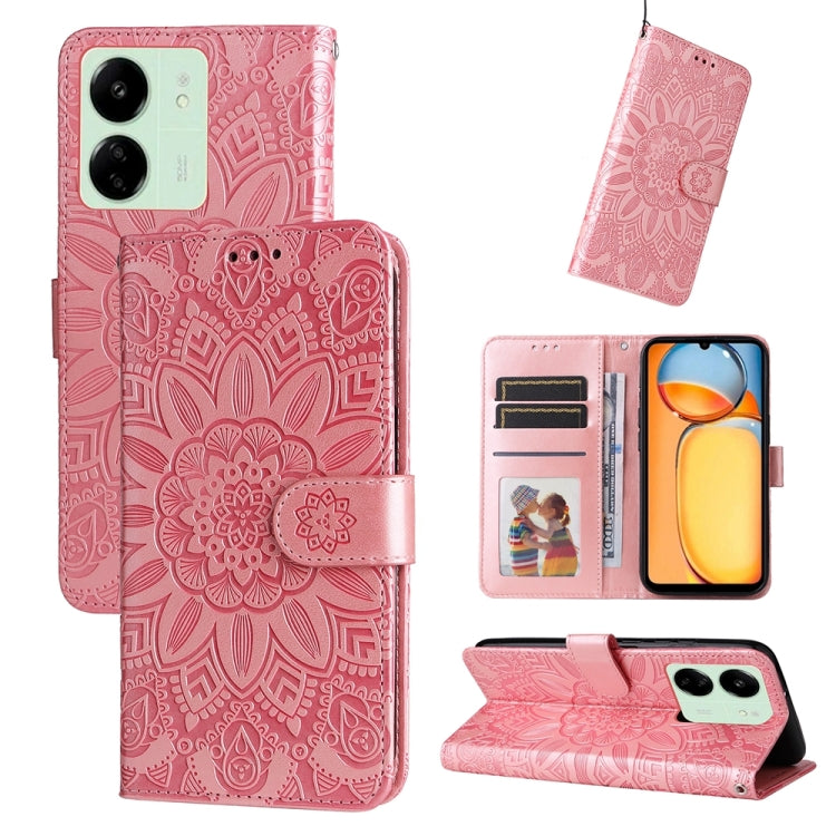Embossed Sunflower Leather Phone Case