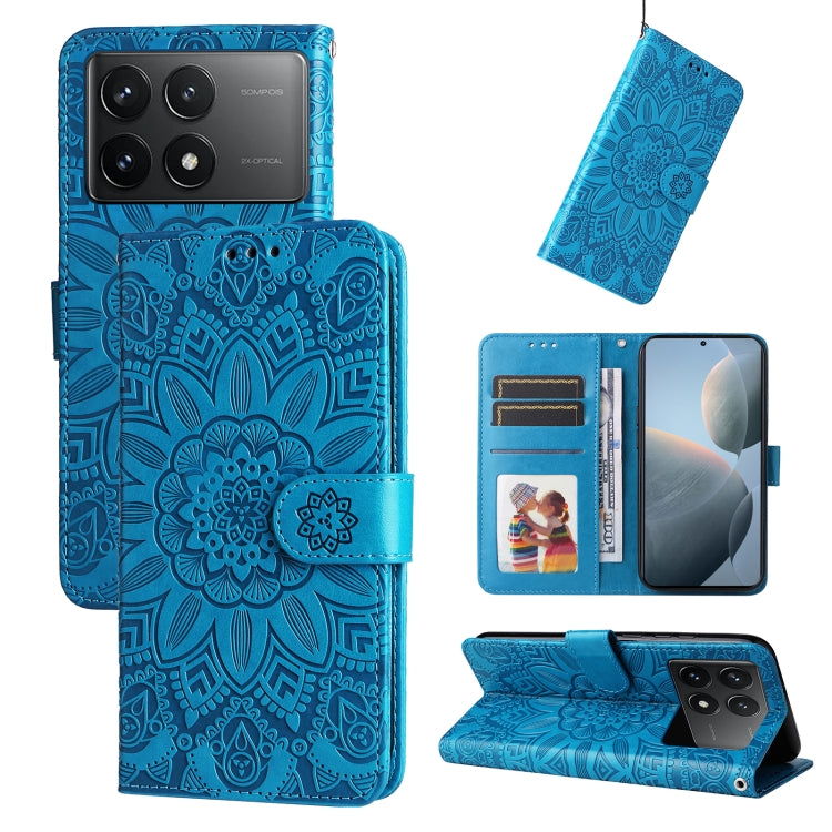Embossed Sunflower Leather Phone Case