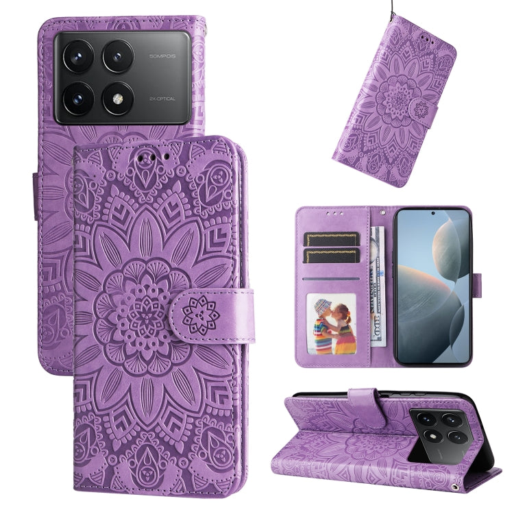 Embossed Sunflower Leather Phone Case