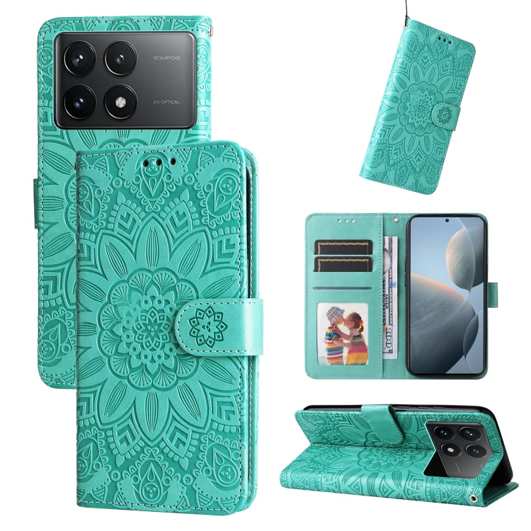 Embossed Sunflower Leather Phone Case