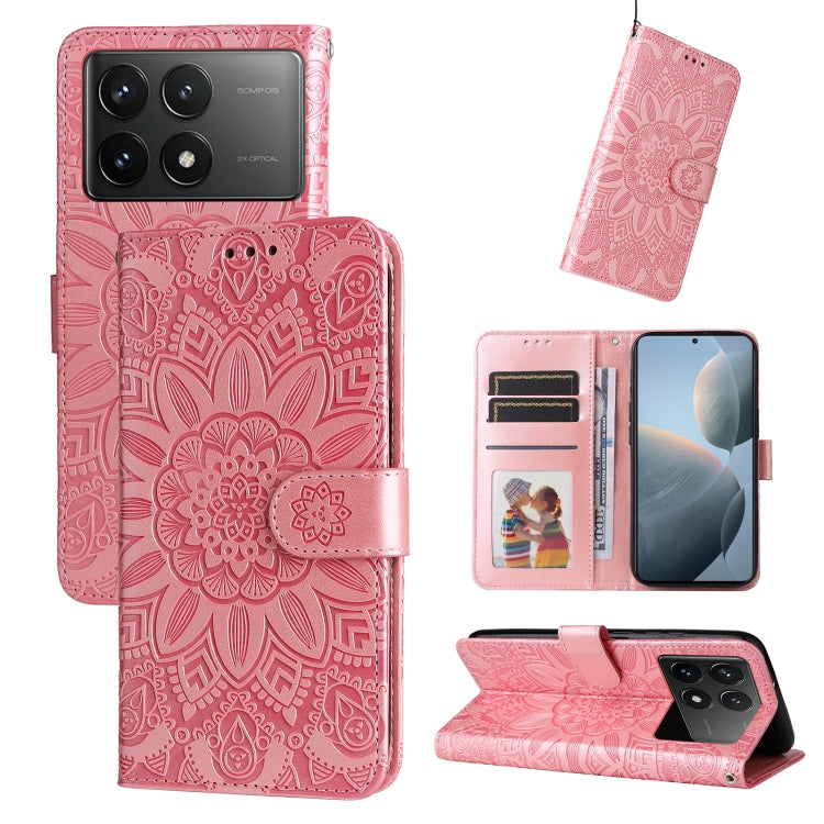 Embossed Sunflower Leather Phone Case