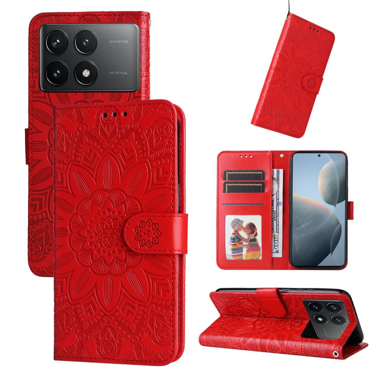 Embossed Sunflower Leather Phone Case