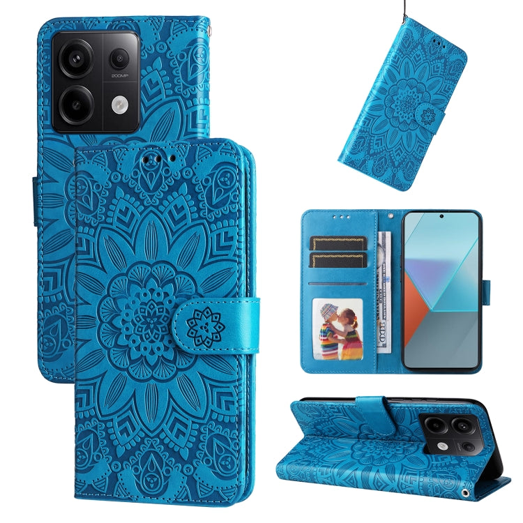 Embossed Sunflower Leather Phone Case