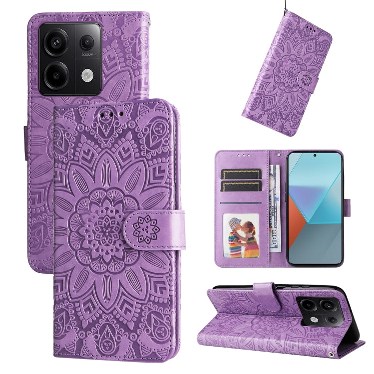Embossed Sunflower Leather Phone Case