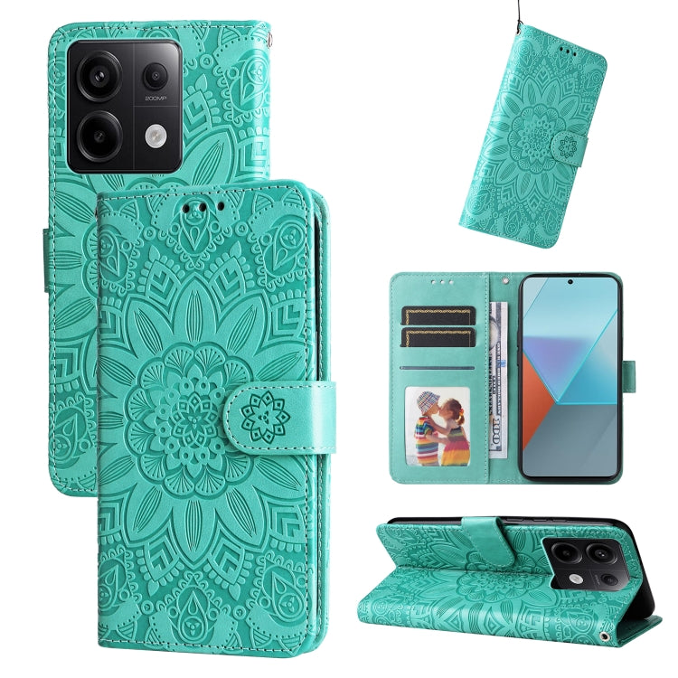 Embossed Sunflower Leather Phone Case