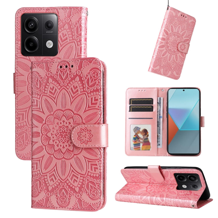 Embossed Sunflower Leather Phone Case