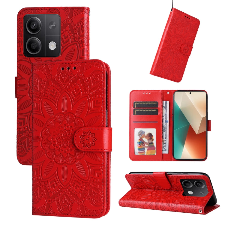 Embossed Sunflower Leather Phone Case