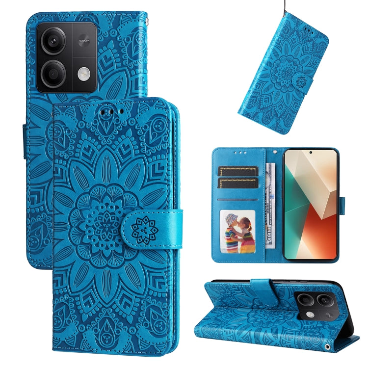 Embossed Sunflower Leather Phone Case