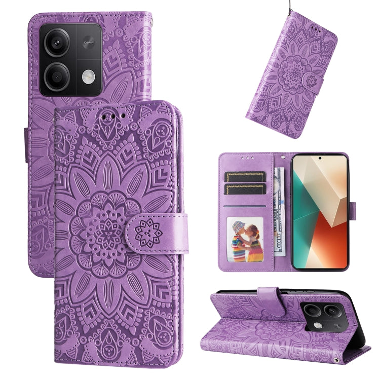 Embossed Sunflower Leather Phone Case