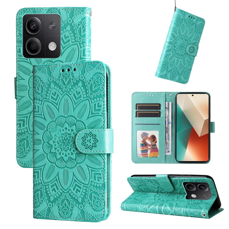 Embossed Sunflower Leather Phone Case