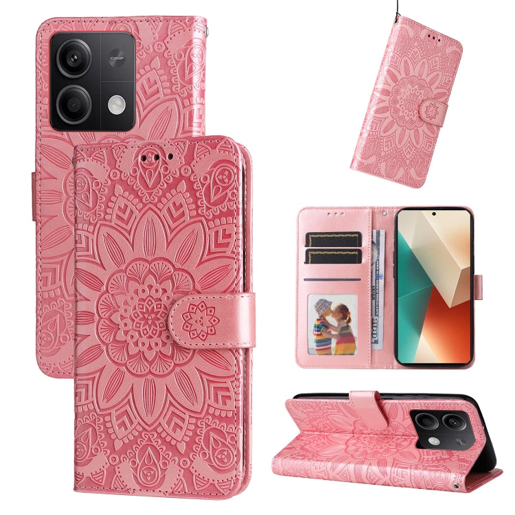 Embossed Sunflower Leather Phone Case