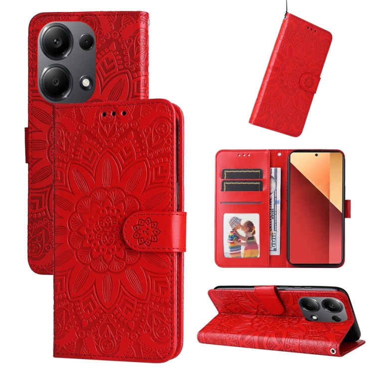 Embossed Sunflower Leather Phone Case