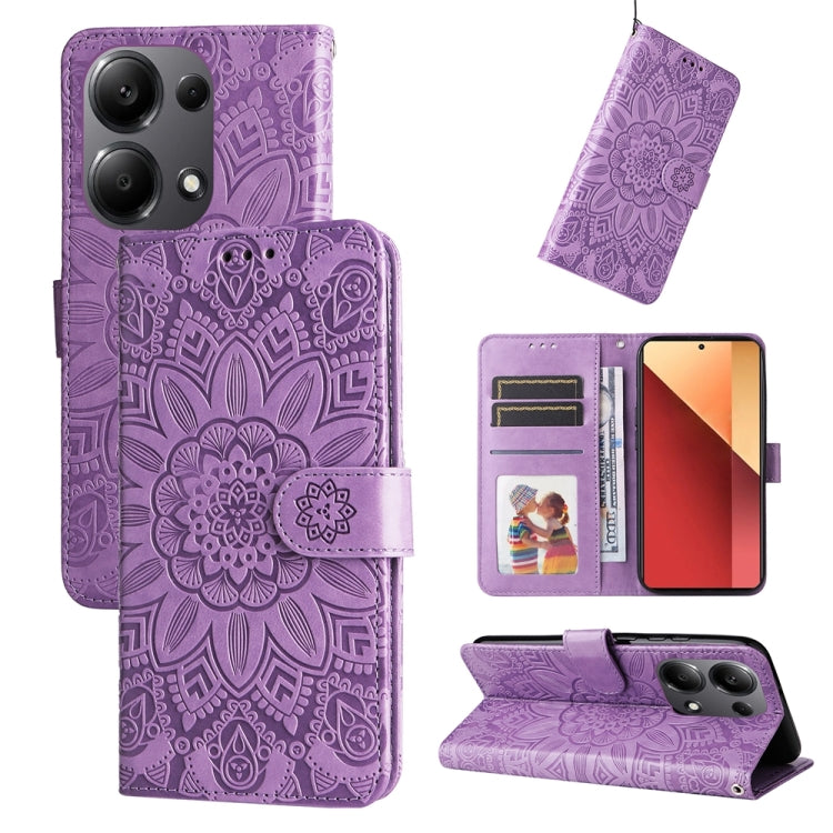 Embossed Sunflower Leather Phone Case