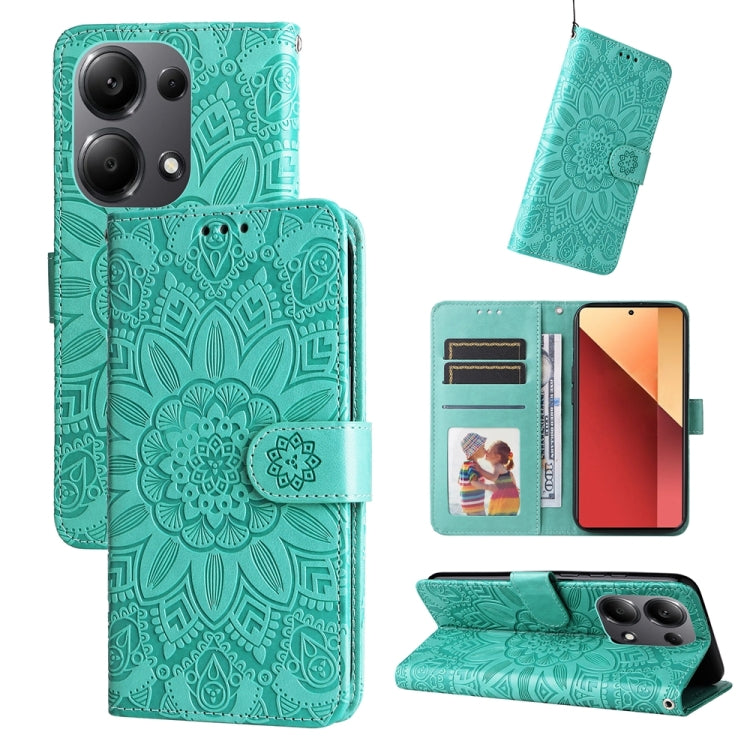 Embossed Sunflower Leather Phone Case