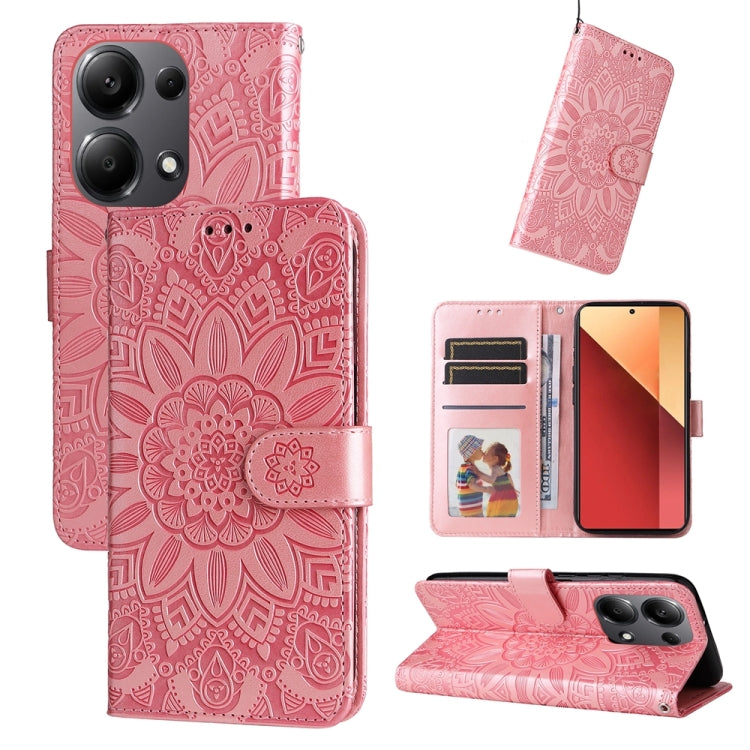 Embossed Sunflower Leather Phone Case