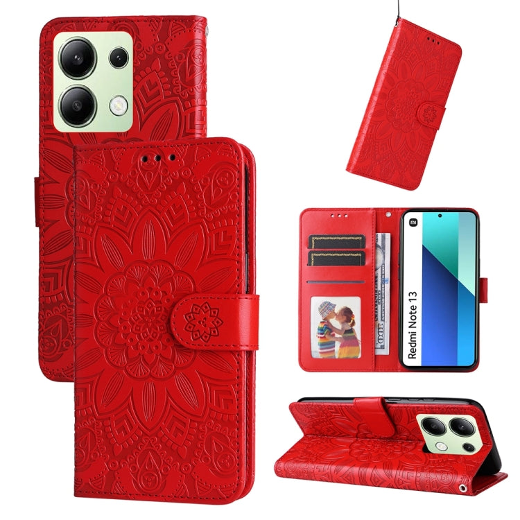 Embossed Sunflower Leather Phone Case