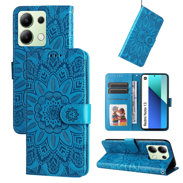 Embossed Sunflower Leather Phone Case