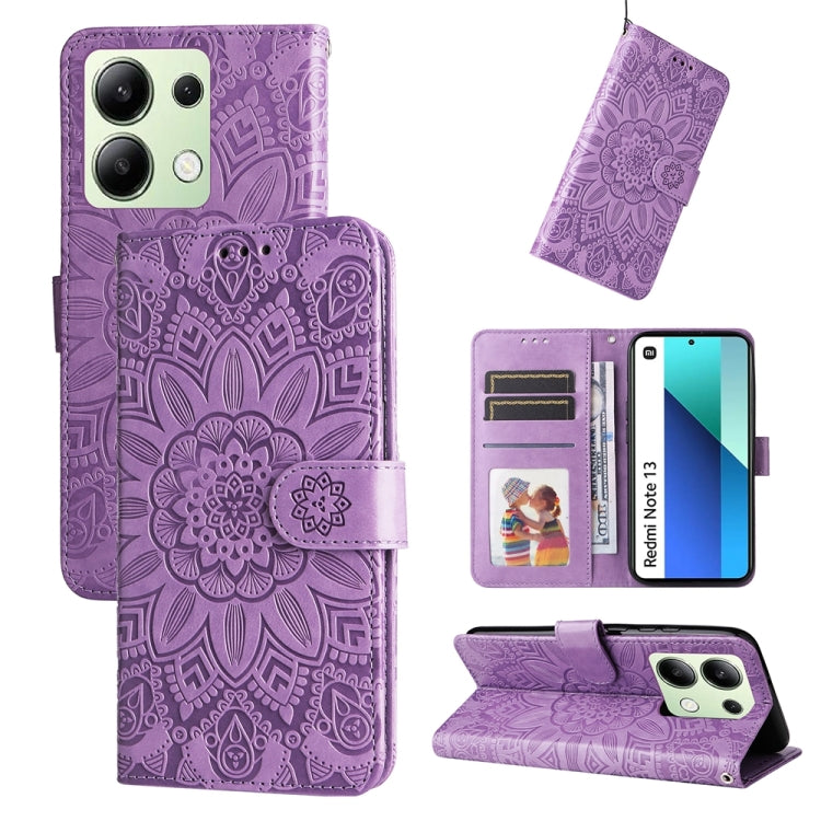Embossed Sunflower Leather Phone Case
