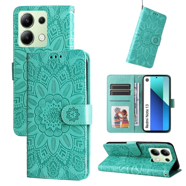 Embossed Sunflower Leather Phone Case