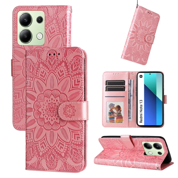Embossed Sunflower Leather Phone Case